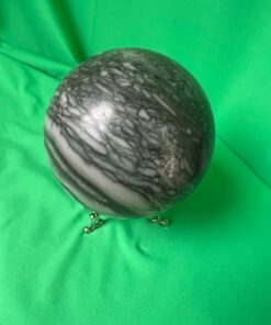 Alternative view of Sfera in Diaspro Zebra Verde Naturale – Energia della Terra e Design Esclusivo (dm 8,3 cm - 839 gr)