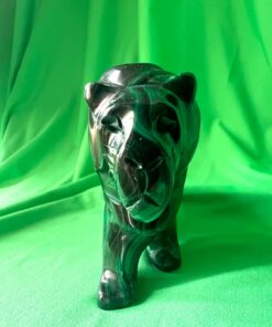 Tigre in Malachite gr 360  lunga  cm 12 alta cm 7