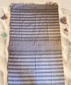 Alternative view of Telo mare in cotone indiano cm 180x100 € 10,00 a righe colore grigio