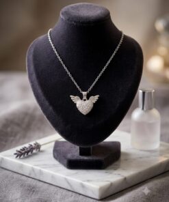 Collana Acciaii Ali Angelo Cuire Zirconi Cubici