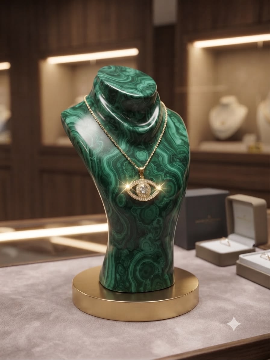 Collana Acciaio Placcato Oro Occhio Turco Zirconi Cubici