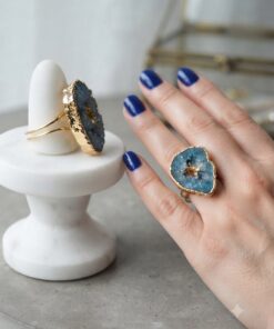 Anelli Geode Agata regolabile