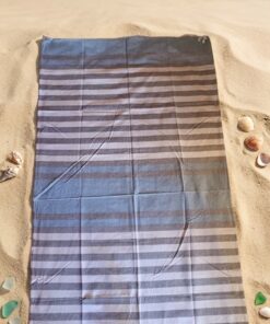 Telo mare in cotone indiano cm 180x100 € 10,00 a righe colore azzurro e grigio