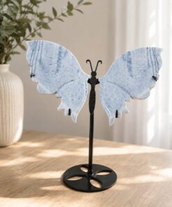 Farfalla Calcite Blu Stand Nero H 24