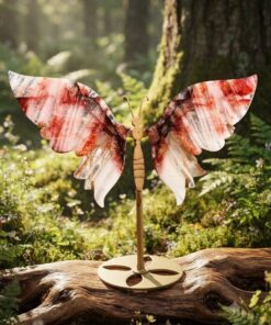 Farfalla Quarzo Fuoco Stand Dorato H 23