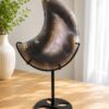 Luna in Agata con Drusa Ametista Stand Metallo Nero  H 22