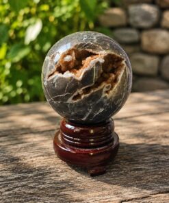 Sfera Agata con Geode composta da Sfalarite gr 619 dm 7,7 € 89 - immagine 3