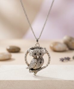 Gufo collana in acciaio